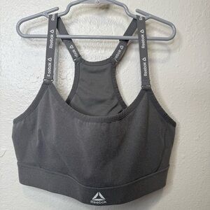 Reebok Low Impact Favorite Sports Bra Y Back Gray No Padding Size Medium